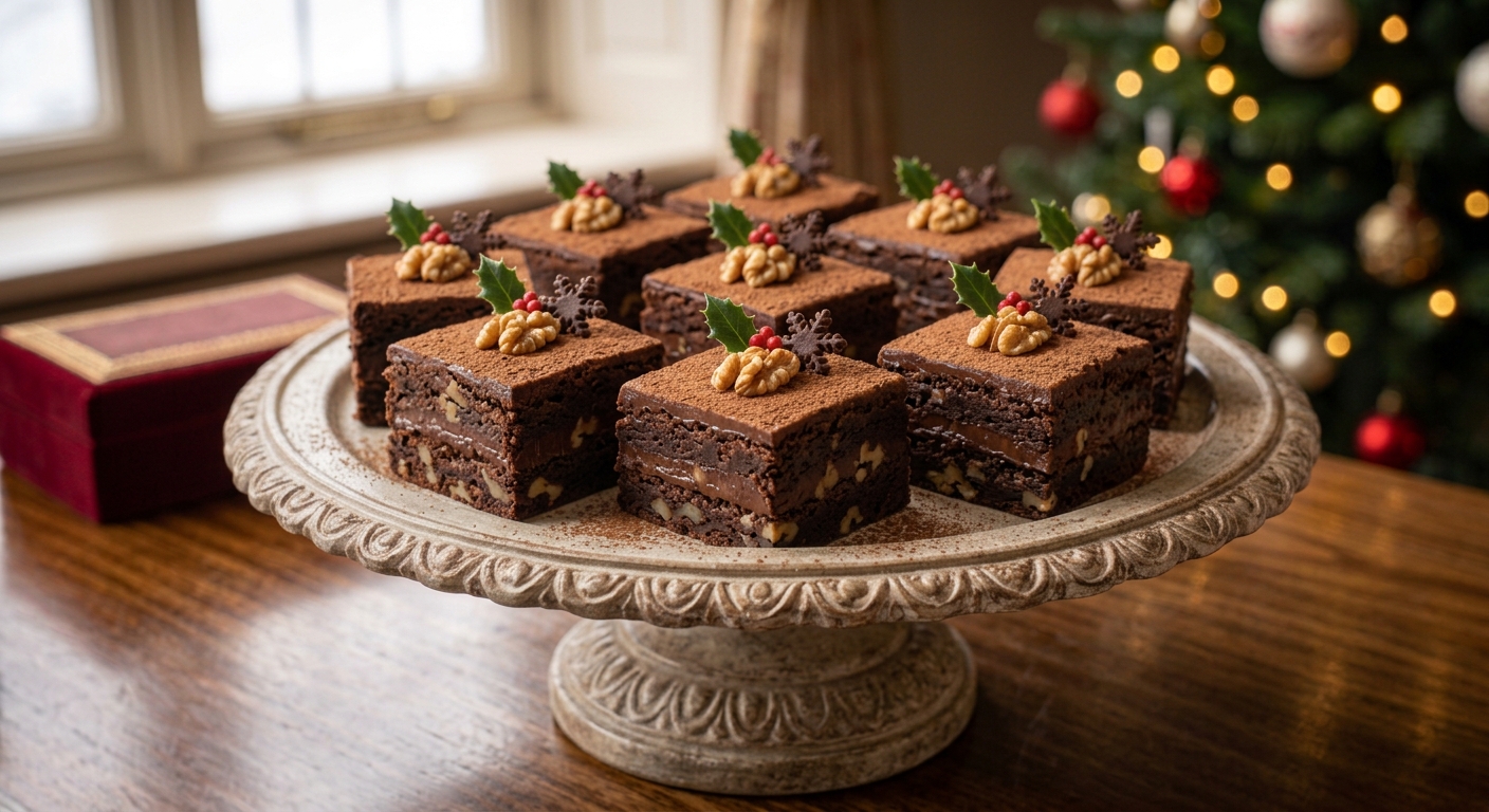 Brownies festivos con nueces