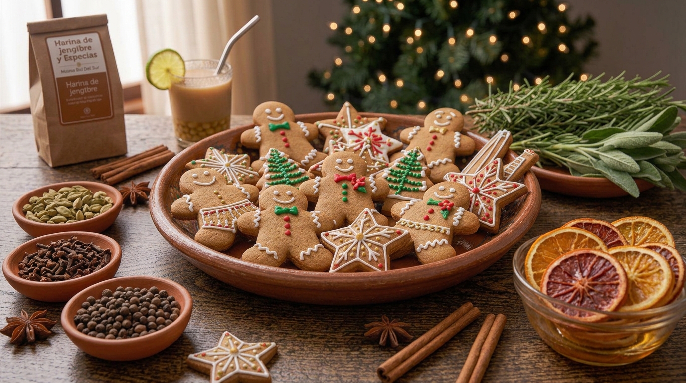 Galletas de jengibre decoradas terminado y listo para servir