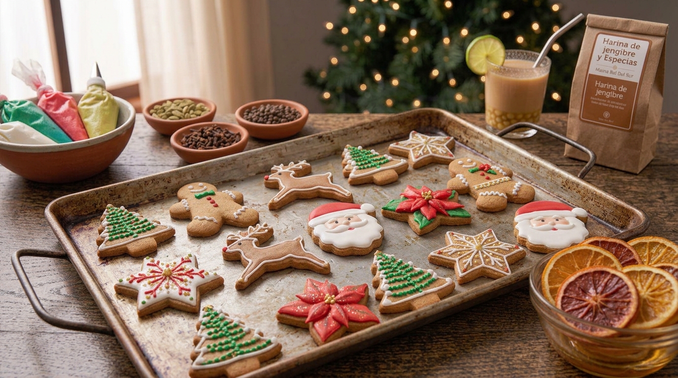 Galletas de mantequilla en formas navideñas