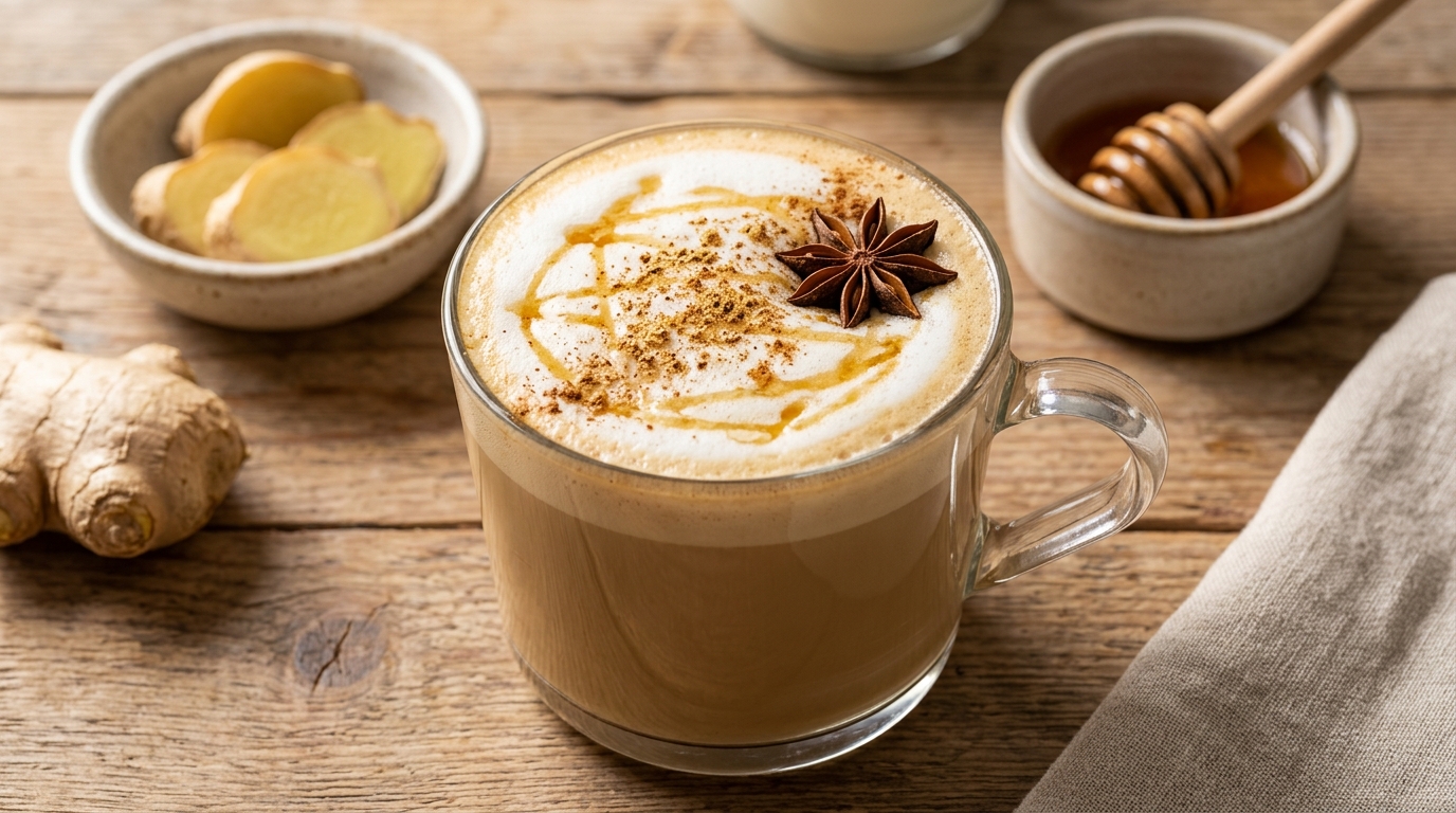 Latte de jengibre y miel