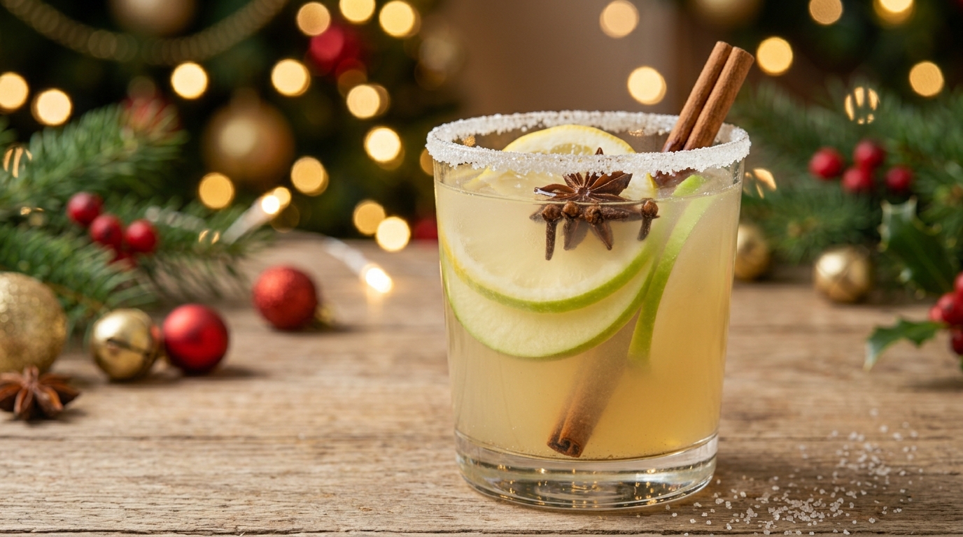 Limonada de manzana y especias listo para servir