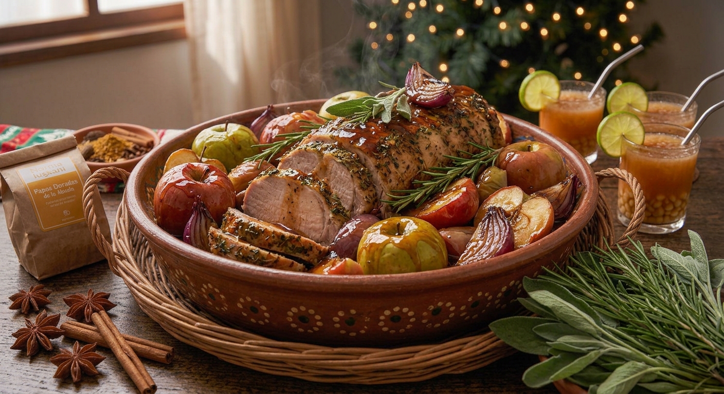Lomo de cerdo con salsa de manzana