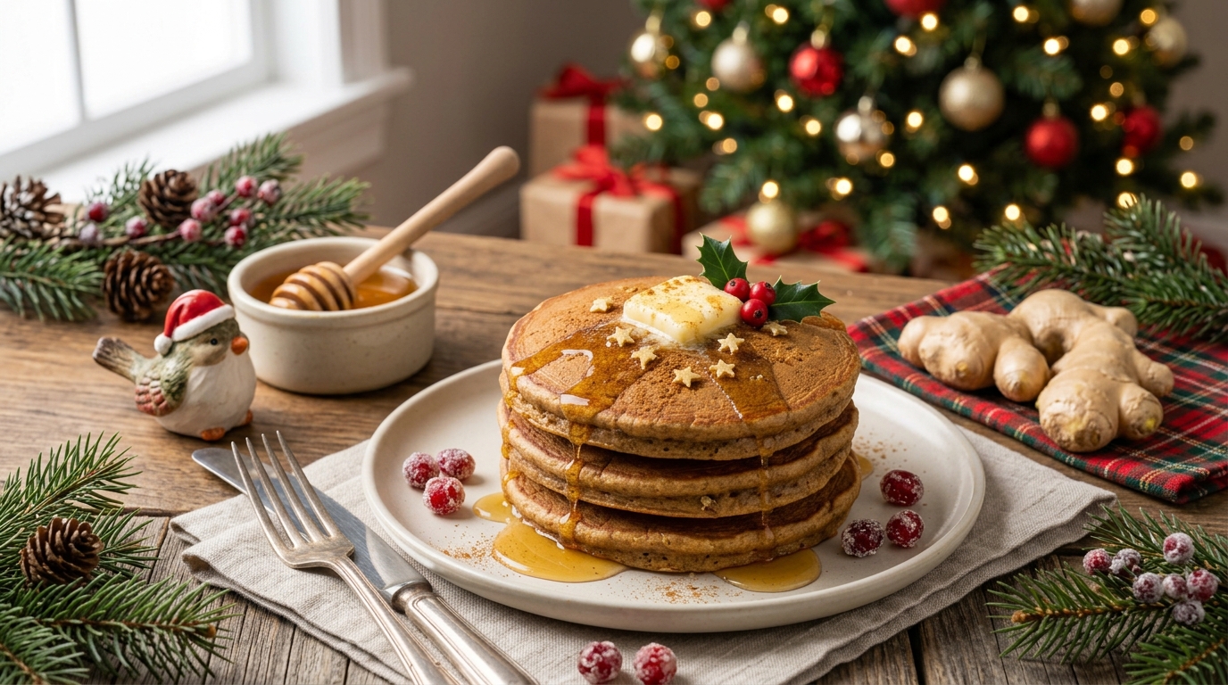 Pancakes de jengibre y miel listo para servir