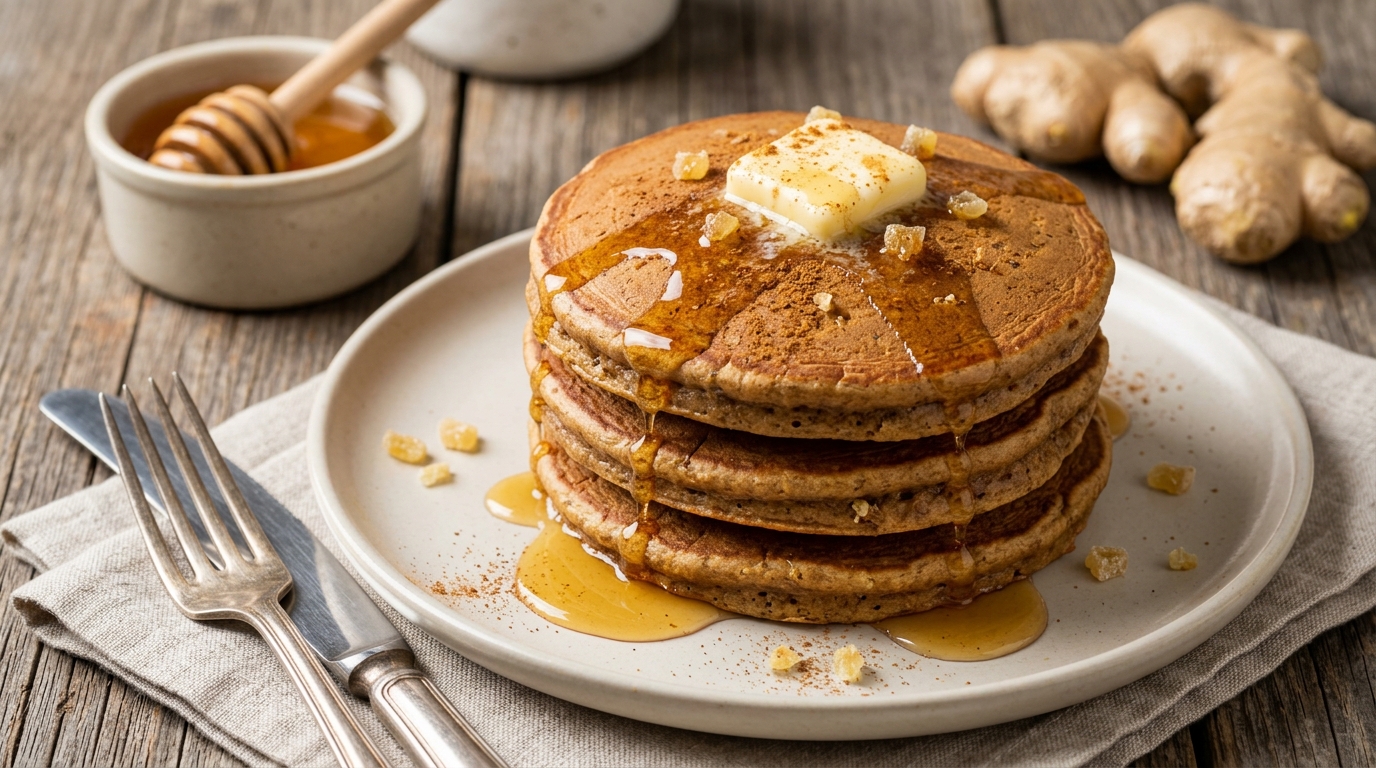 Pancakes de jengibre y miel