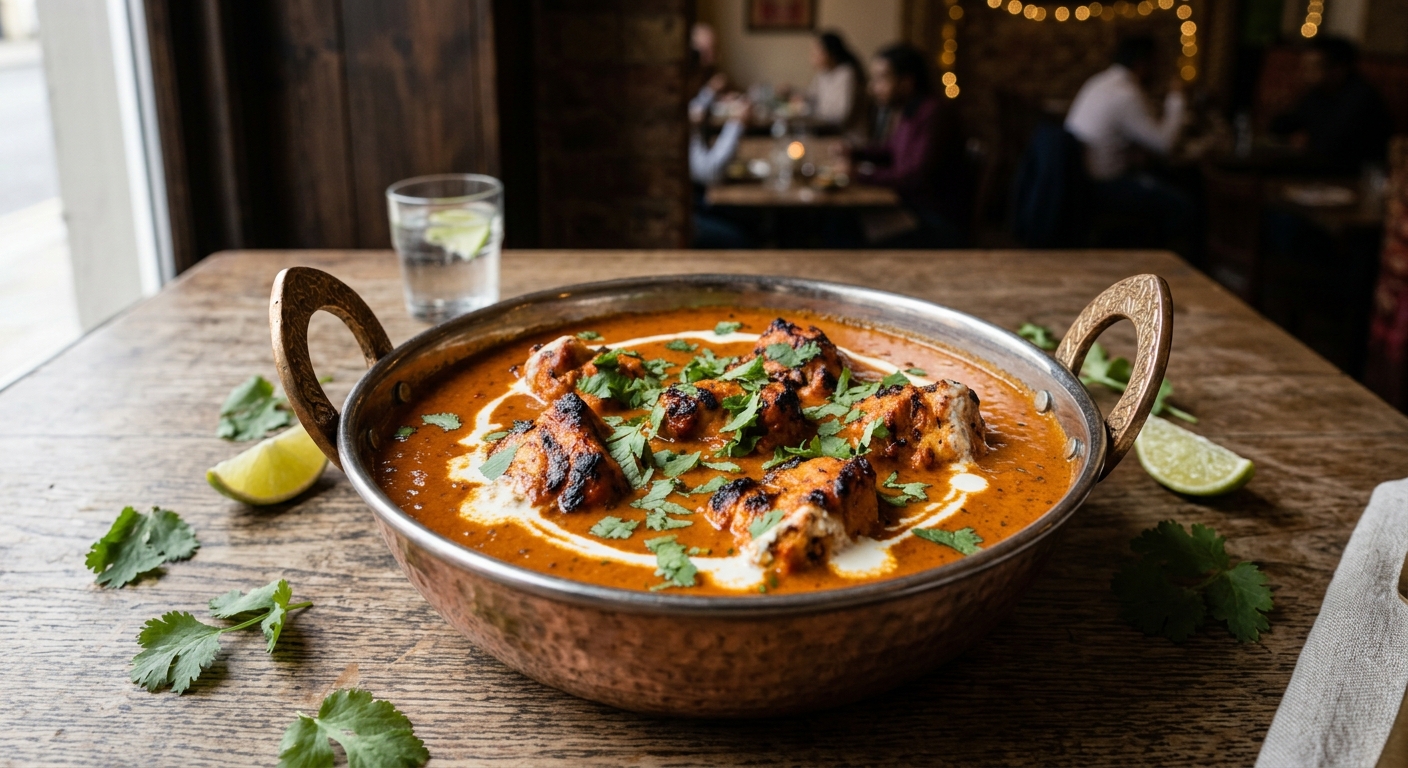 Pollo tikka masala en salsa cremosa de tomate