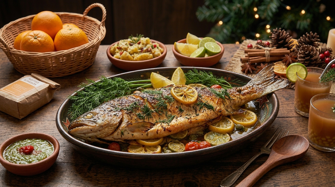 Salmón al horno con limón y eneldo