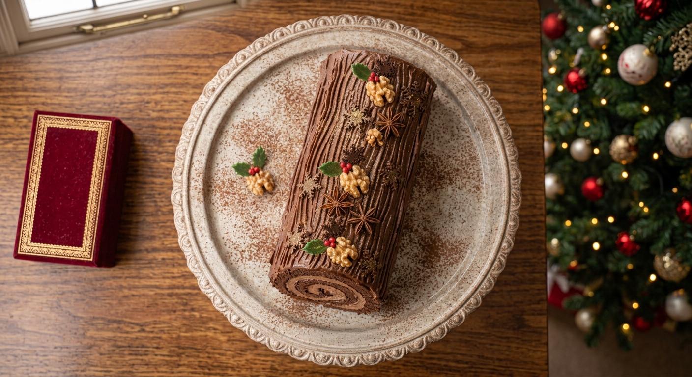 Tronco navideño de chocolate