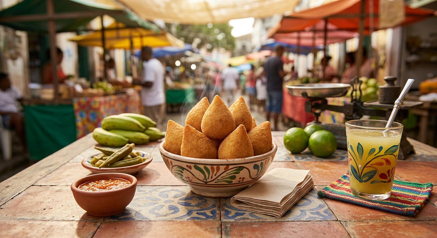 Coxinhas brasileñas doradas, rellenas de pollo y queso cremoso