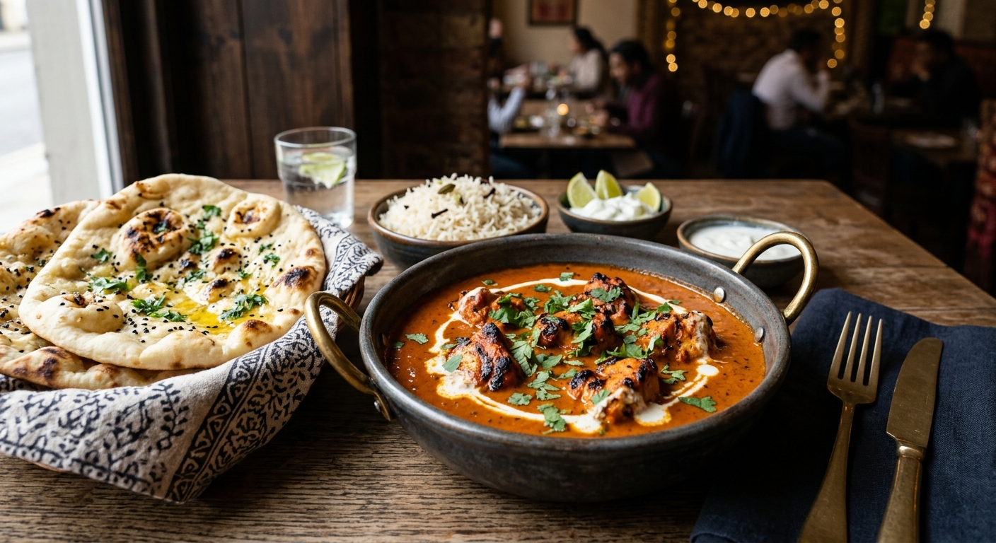 Pollo tikka masala con salsa especiada de tomate y crema